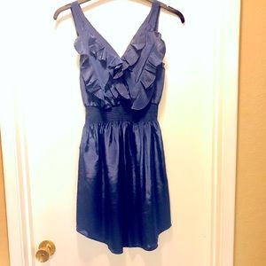 Blue Satin Ruffle dress